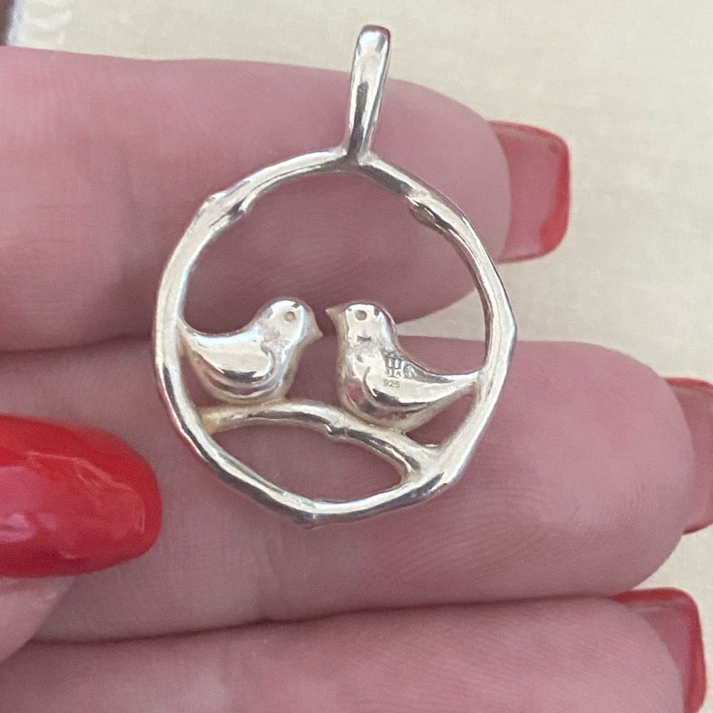 James Avery Retired Love Birds On Branch Pendant - Picture 3 of 4